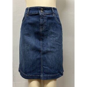 Old Navy women size 12 jean skirt 34" waist blue denim  straight  pockets